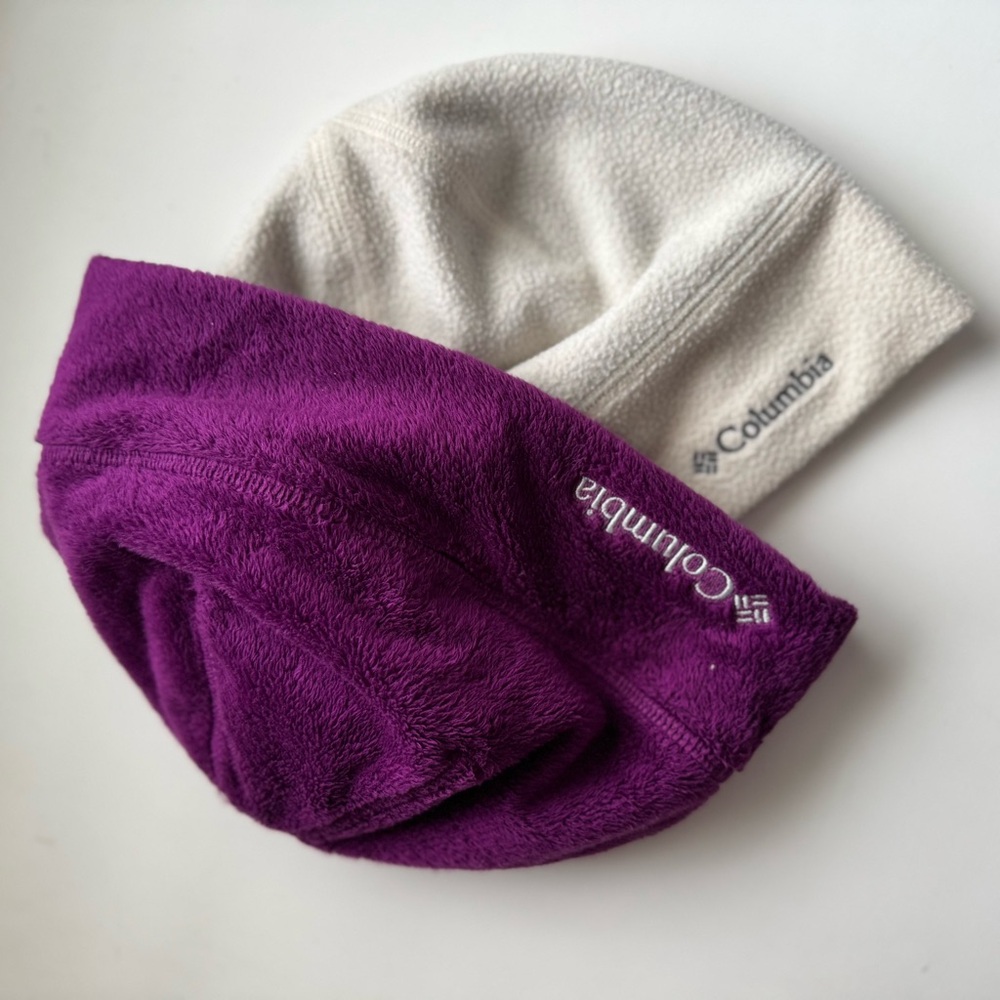 Columbia Kids’ Purple and Cream  Beanie Set